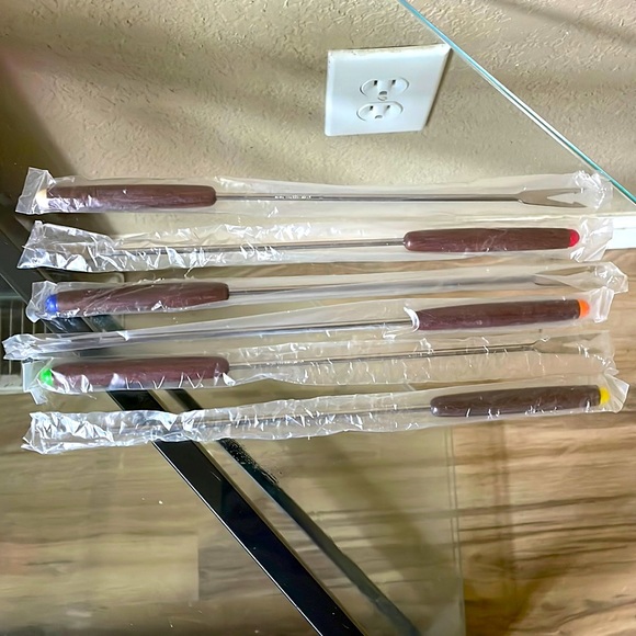 Vintage Oster Fondue Forks Set of 6 Stainless Steel - Picture 2 of 2